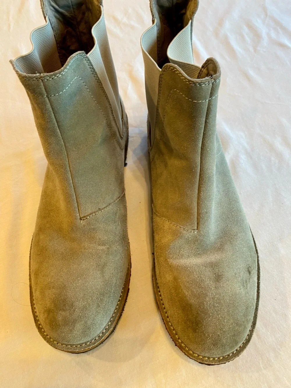 Suede Pull-On Ankle Hight Chelsea Boots in Gray - Picture 2 of 8